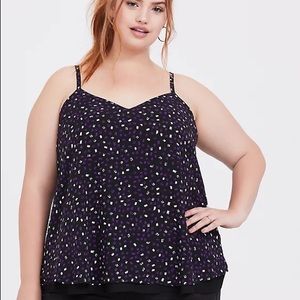 Torrid Purple Confetti Print Chiffon Double Layer Swing Cami- 4X